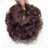 Tangni's head replacement hair piece female wig piece short curly hair mother middle-aged and elderly hair set textured perm artificial hair to cover white hair fluffy artificial hair textured curly hair 12*12 brown black needle top