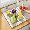 Modern Housewife Kitchen Sink Drain Rack Dish Plate Storage Rack Washing Sink Pool Rack Foldable Storage Rack Silicone Gray Short Rod Drain Rack 18 Rods