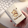 MAIWEINI women's short wallet with multiple card slots, coin purse, ultra-thin all-in-one card holder, cute birthday gift for girlfriend and wife, trendy bear, can hold ID card + banknotes, 6 card slots + transparent window + banknote slots