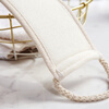 Qian Juhui's natural loofah pulp long bath towel pulls the back without asking anyone to relieve the itch. Loofah bath rub back strip. Off-white loofah pull back strip.