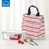 Lock and Lock separated heat-resistant glass crisper large-capacity microwave lunch box sealed lunch box lunch box 1L with lunch bag