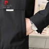 Pierre Cardin Jacket Men's Spring and Autumn Trendy Lapel Casual Work Jacket Men's Outerwear Men's Clothing Black XL