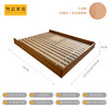 Wuying Japanese-style floating bed without headboard black walnut solid wood double bed Nordic backless tatami short bed with lights three-sided red oak + pine rib frame ready stock 1200mm*2000mm frame structure