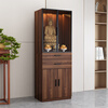 Tan Shi solid wood Buddhist niche standing cabinet glass door shrine shrine simple modern Buddhist cabinet God of Wealth Guanyin table home light luxury installation not included warm white 40*40*166