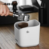 MHW-3BOMBER bomber coffee handle small dregs bucket, diagonal design coffee machine handle dregs bucket, desktop powder bucket, anti-powder splash, small square dregs bucket - dazzling black