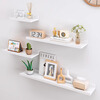 Julihui punch-free wall storage rack wall-mounted one-word partition living room suspended storage shelf bookshelf wall shelf walnut color 30*12 upgraded and thickened