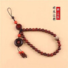 Runhuanian is suitable for Indian lobular red sandalwood mobile phone chain lanyard short Chinese style mobile phone pendant anti-lost rope wrist rope main picture style