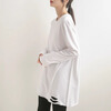 NOME Loose Bottoming Shirt Women's Cotton T-Hem Hole Design Versatile Casual Long Sleeve T-Shirt Women White L
