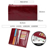 Sephoron New Year's Long Two-Fold Cowhide Wallet 16 Card Slots Large Capacity Large Bill Clip Zipper Coin Purse Ultra-Thin Wallet Burgundy - First-layer Cowhide Inside and Out