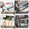 Duopeng kitchen dish rack dish rack drain rack countertop 304 stainless steel storage box for dishes and chopsticks *welfare version double layer 43+ fully equipped