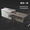 Zhibang integrated kitchen cabinets customized kitchen quartz stone countertops PET skin-friendly material cabinets integrated stove cabinets Meteor Shower