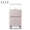 ELLE front opening suitcase wide trolley large capacity travel zipper case fashionable password box boarding case 20 inches pink