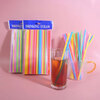 Disposable artistic long straw colorful food-grade beverage soy milk handmade milk tea for children 5 packs of 500 pieces