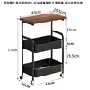 Zhuobo storage rack movable trolley snack rack bookshelf living room storage rack kitchen bathroom storage rack SJ13 black