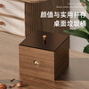 Desktop trash can with lid wooden Chinese retro creative mini office hotel living room wastebasket small lid walnut color desktop trash can