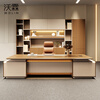 Wolin E0 desk light luxury boss desk modern boss desk president desk boss desk office desk and chair combination 2.4 meters president desk-long side cabinet