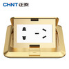 Chint (CHNT) switch socket floor socket hidden five-hole waterproof damping floor socket invisible thin flat push floor socket NED3-00200 flat push floor socket-double three holes 16A