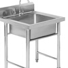 Jinshiluo commercial stainless steel sink kitchen sink dishwashing basin with bracket storage pool thickened 50*50*80 single slot K5151