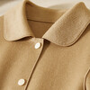 Shandubila short 100% wool coat for women petite autumn and winter casual double-sided woolen coat camel S