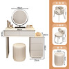 Xinang cream style solid wood dressing table modern minimalist storage cabinet dressing table small apartment bedroom light luxury dressing table white 60cm + three drawer cabinet + cloud mirror without stool