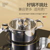 Cai Ruyi 304 stainless steel single small hot pot pot for one person, one pot shabu shabu buffet hot pot, silver light body with lid 16cm