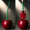 Cherry Toilet Brush Base Bathroom No Dead Angle 2024 New Creative Long Handle Plastic Soft Bristle Cleaning Brush Set Cherry Toilet Brush 1 Pack