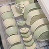 Persson bowls, plates and tableware complete set in cream style 2026 new home complete set of high-looking dishes and chopsticks combination as a housewarming gift, cream yellow and green mix and match (great value and practical) 82-piece set