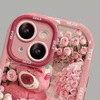 Jiang Ming Suitable for Apple 15 mobile phone case iPhone 15 protective cover all-inclusive anti-fall men's and women's creative internet celebrity protective case rose cute bear