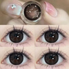 Two-piece set, great value purchase, natural color contact lenses, year-disposable, moisturizing, black, natural color contact lenses, year-disposable, new color contact lenses, various sizes, diameters, colors, milk ball black 14.5 (a pair of two pieces + box) 0 degrees