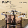 Cai Ruyi 304 stainless steel single small hot pot pot for one person, one pot shabu shabu buffet hot pot, silver light body with lid 16cm