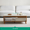 Quanyou Home Furnishing Wood Grain Coffee Table Simple Small Apartment Living Room Storage Cabinet Nordic Coffee Table
