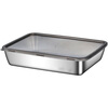 German quality dumpling box stainless steel extra large 30*24*5cm commercial stall crisper picnic box refrigerator 316 huge thick 5 trays + 5 see-through gray lids 30*24*5cm non-stick style