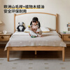 Genji Wood Language Modern Simple Solid Wood Children's Bed Boys 1.2m Single Bed Girls Soft Bunk Bed Household Small Bed Children's Bed 1.5*2m + Mattress (8cm thick J50)