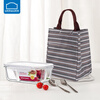 Lock and Lock separated heat-resistant glass crisper large-capacity microwave lunch box sealed lunch box lunch box 1L with lunch bag