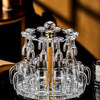 VETROAMANO high-end light luxury small spirits shot glass household gold foil white wine glass crystal glass wine dispenser Moutai cup transparent style 10 pots 10 cups + crystal cup holder