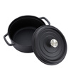Telssida thickened enamel pot cast iron soup pot household stew pot double-eared enamel soup pot stew pot matte black 24cm
