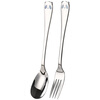 HUYO316 stainless steel spoon children's eating spoon household cartoon spoon fork tableware baby special long handle spoon 316 steel tiger fork