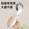 He Jiangong German baby independent eating spoon learning to eat training one-year-old baby learning to eat children's stainless steel tableware food supplement 1 316L material_curved handle design spoon and fork set