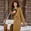 Bailuyu Lapel College Style Double-sided Wool 25 Winter New Wool Blended Large Pocket Coat for Women Sand Yellow M