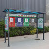 Outdoor garbage sorting kiosk, garbage sorting bin station, garbage can awning, garbage can shed, garbage classification, four-bucket garbage sorting kiosk, gray model with picture