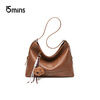 15MINS bag for women 2025 new vegetable tanned light luxury large capacity single shoulder crossbody hobo bag for women commuting ladies bucket bag