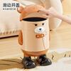 YOUNAL trash can for living room, home, internet celebrity, 2025 new large size with cover for kitchen and bedroom, high-end light luxury toilet, standing style large size - Brown Detective Bear 15L + 30 garbage bags