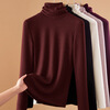 Pile collar bottoming shirt for women 2026 high collar German velvet thickened inner style warm and stylish top oatmeal color L (recommended 105-115 catties