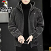 Woodpecker lambswool jacket men's jacket autumn and winter 2025 new thickened warm casual jacket clothes men's jacket stand-up collar gray brand special clearance clearance L - recommended 110-130 pounds