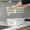Lustro ware original imported Japanese kitchen drain antibacterial vegetable basket fruit and vegetable washing basin dish rack storage basket made in Japan K-1658WH drain basin