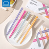 LOCK & LOCK antibacterial chopstick set, household high-end meal-sharing tableware, one chopstick for each person, male chopsticks, antibacterial, mildew-proof, food grade, high temperature resistant, 5 pairs, hexagonal style - bright colors