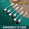 HUYO316 stainless steel spoon children's eating spoon household cartoon spoon fork tableware baby special long handle spoon 316 steel tiger fork