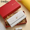 Goldlion Women's Wallet Long 2025 Summer New Genuine Leather Multifunctional Large Capacity Wallet Fashion Popular Clutch Women White