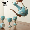 Yongfengyuan National Porcelain Yongfengyuan Lady Porcelain Hand-painted Blue White Wine Cup Ceramic Wine Set Wine Flask Gift Box Gift Box 10 Wine Sets 8 People