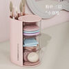 Makeup brush storage box desktop dressing table lipstick eye shadow eyebrow pencil storage rack student dormitory cosmetics storage rack rotatable cosmetics storage box pink 3 layers 1 pack